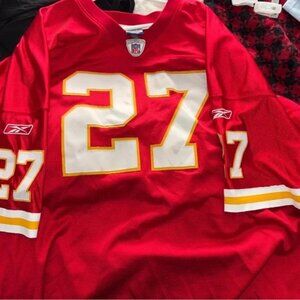 New game worn Larry Johnson red Kansas City chiefs jersey game worn rare !
